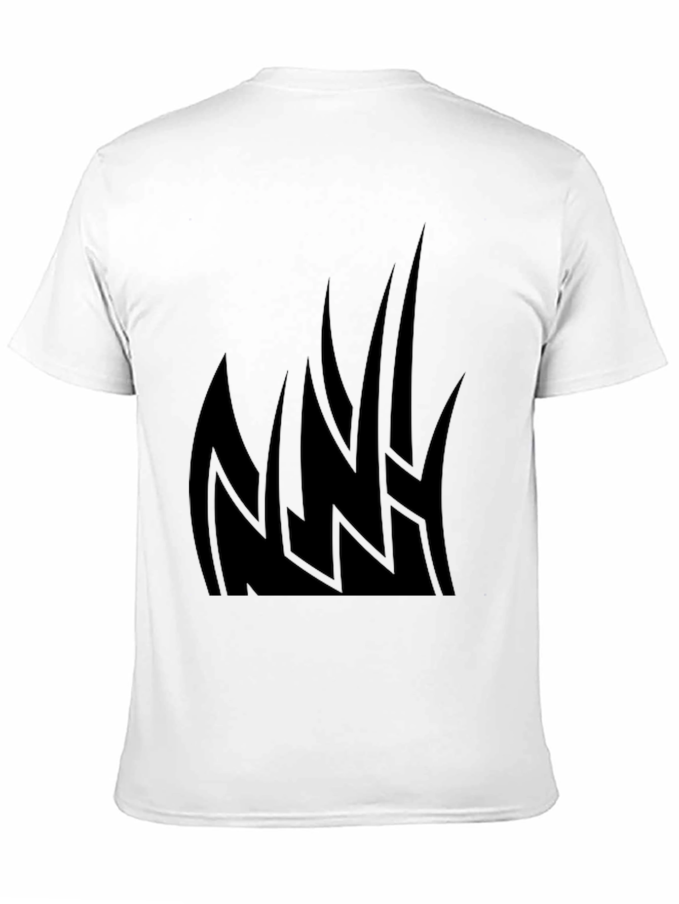 Mens Black Graphic Tee - Tribal Flames Design