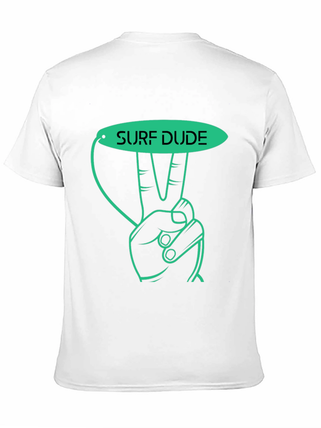 Surf Dude Graphic Tee - Black Cotton T-Shirt