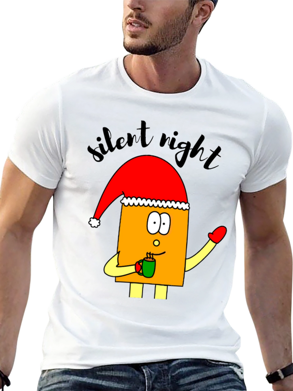 Festive Cartoon Santa T-Shirt