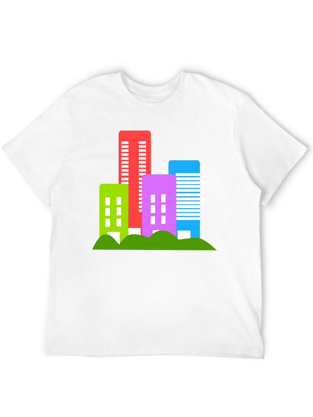 Modern Cityscape Graphic Tee - Black