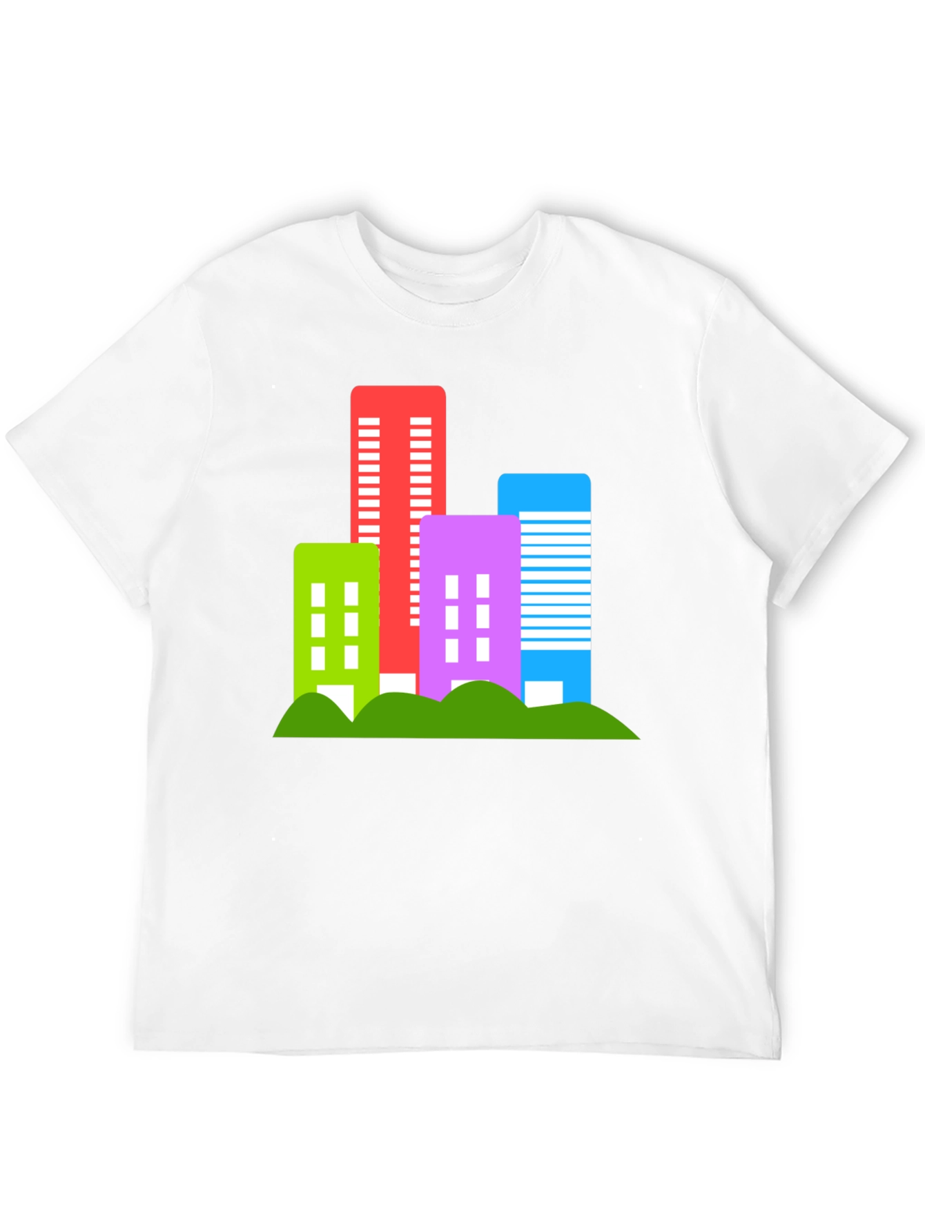 Modern Cityscape Graphic Tee - Black