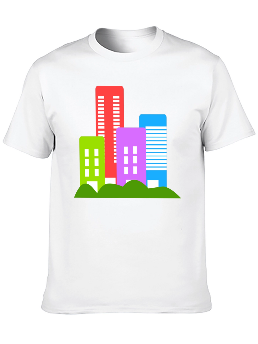 Modern Cityscape Graphic Tee - Black