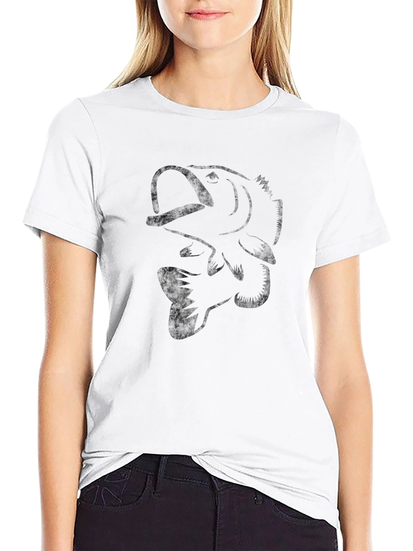 Mens Black Bass Graphic Tee - Angler Style