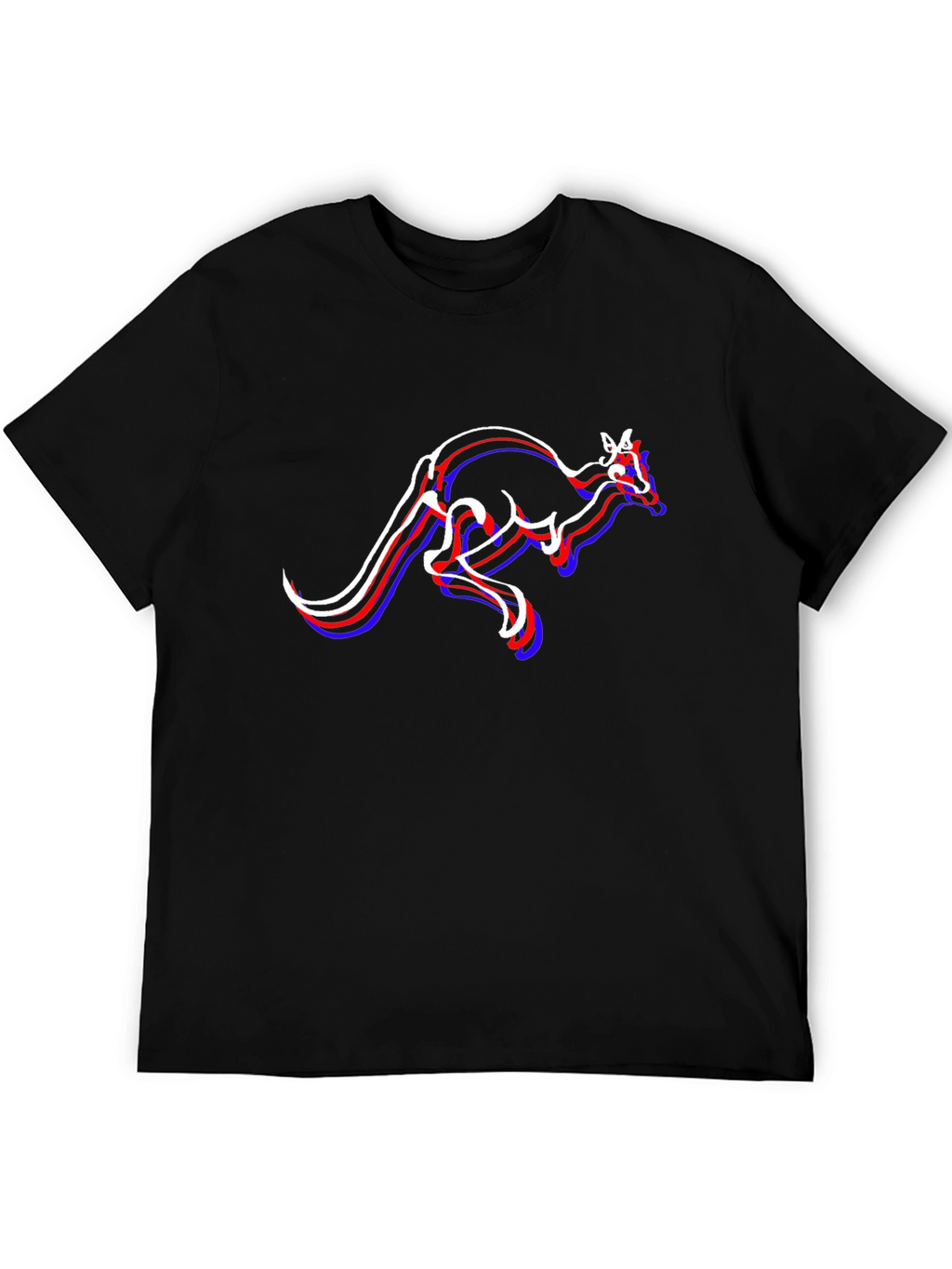 Kangaroo Graphic T-Shirt - Stylish Mens Black Tee