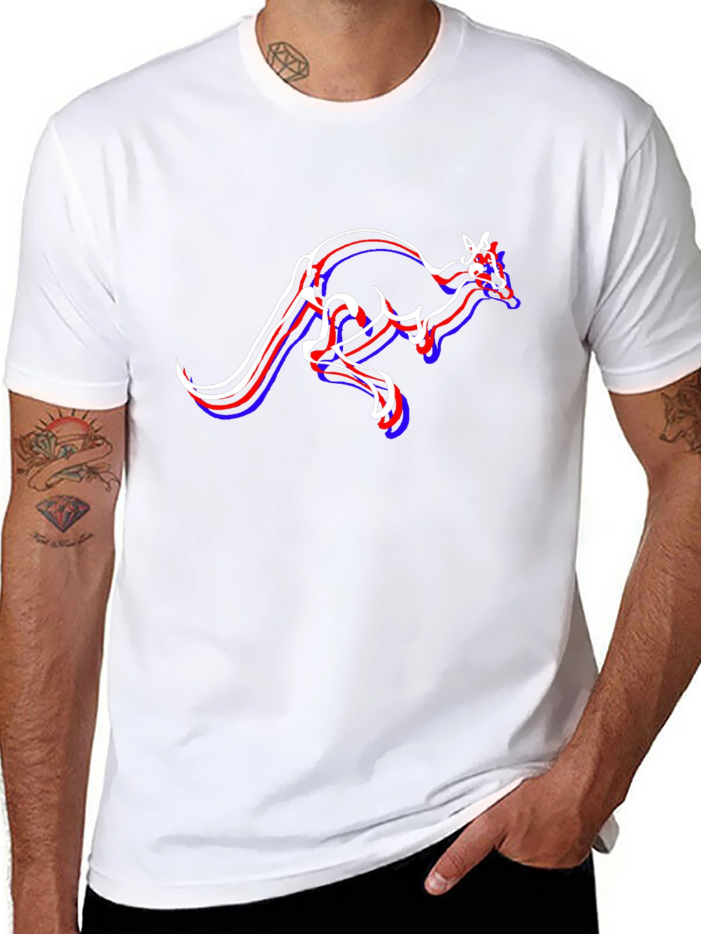 Kangaroo Graphic T-Shirt - Stylish Mens Black Tee