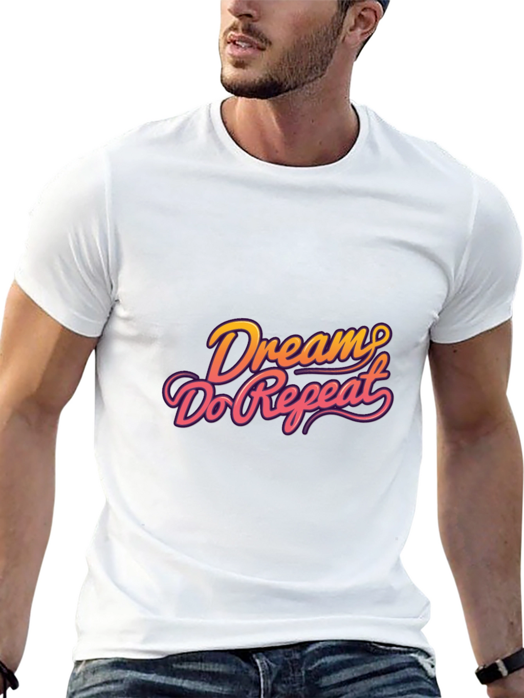 Dream Do Repeat Graphic Tee - Black Casual Shirt