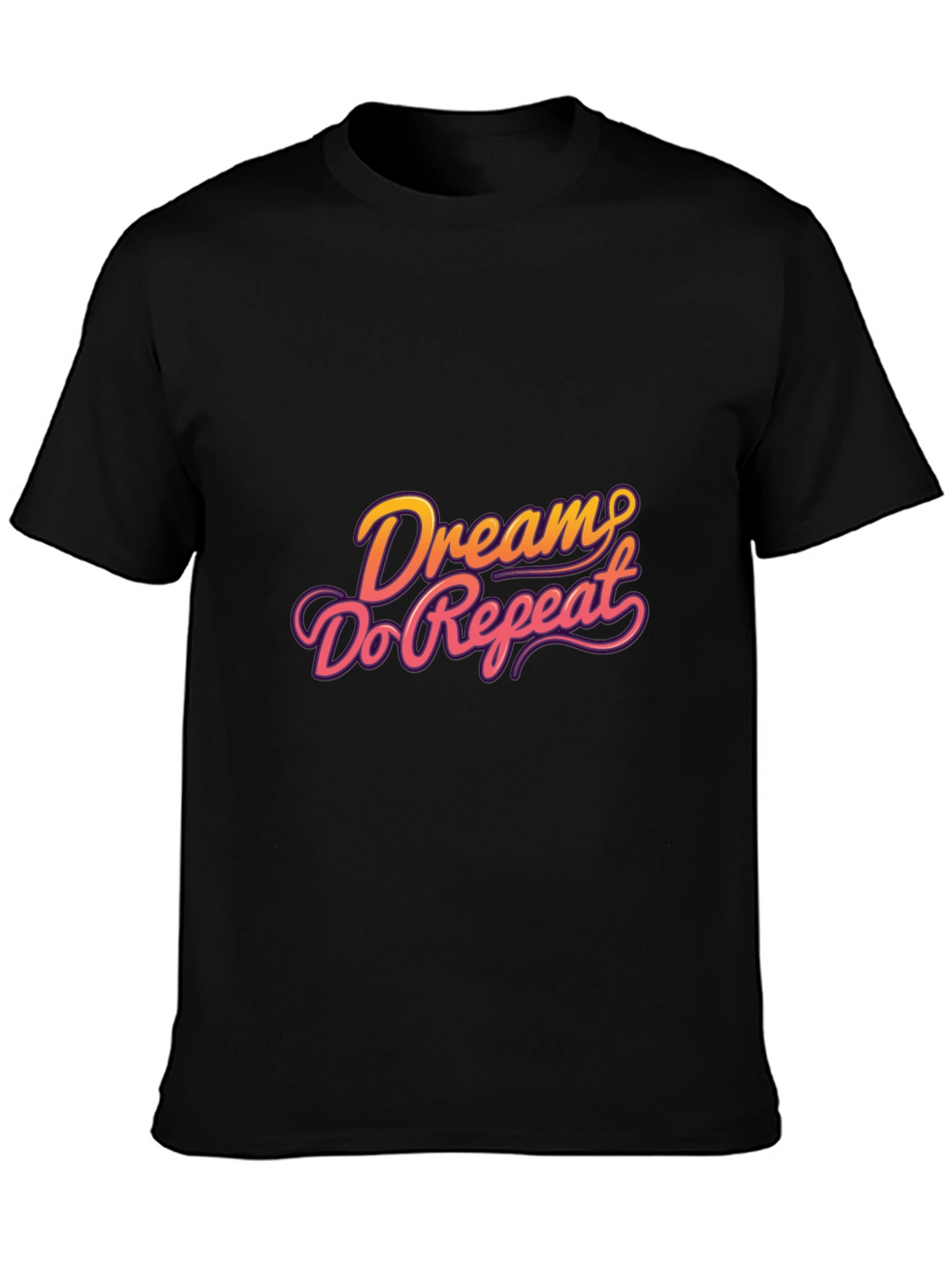 Dream Do Repeat Graphic Tee - Black Casual Shirt
