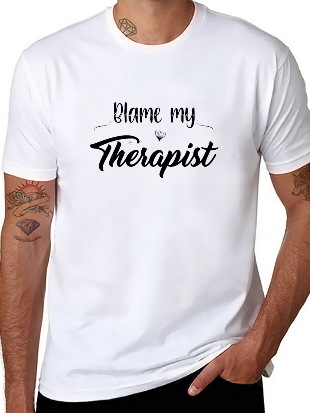 Blame My Therapist Black T-Shirt