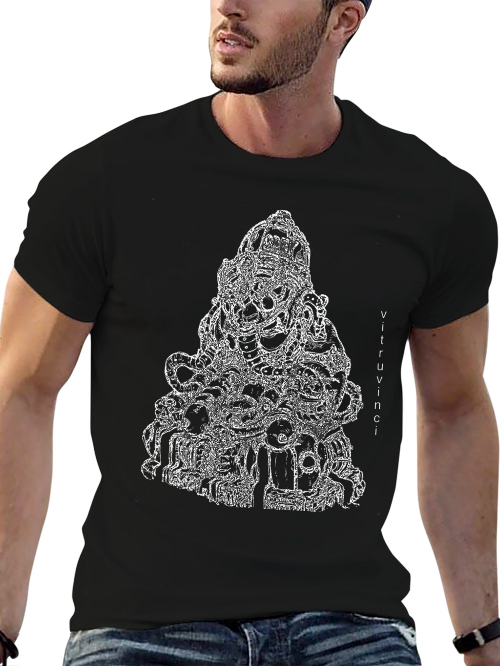Abstract Ganesha Black T-Shirt