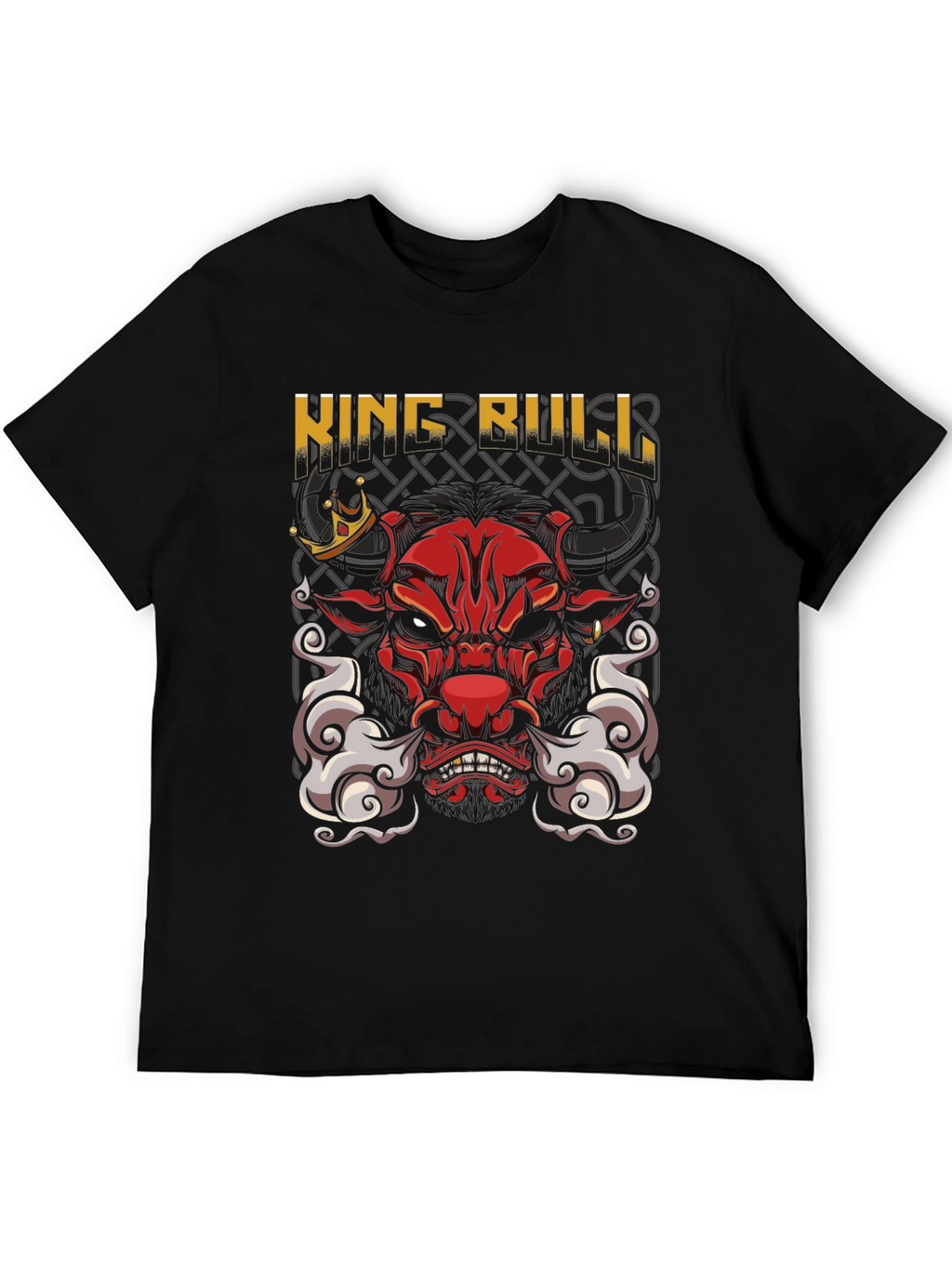 King Bull Graphic Print Black T-Shirt