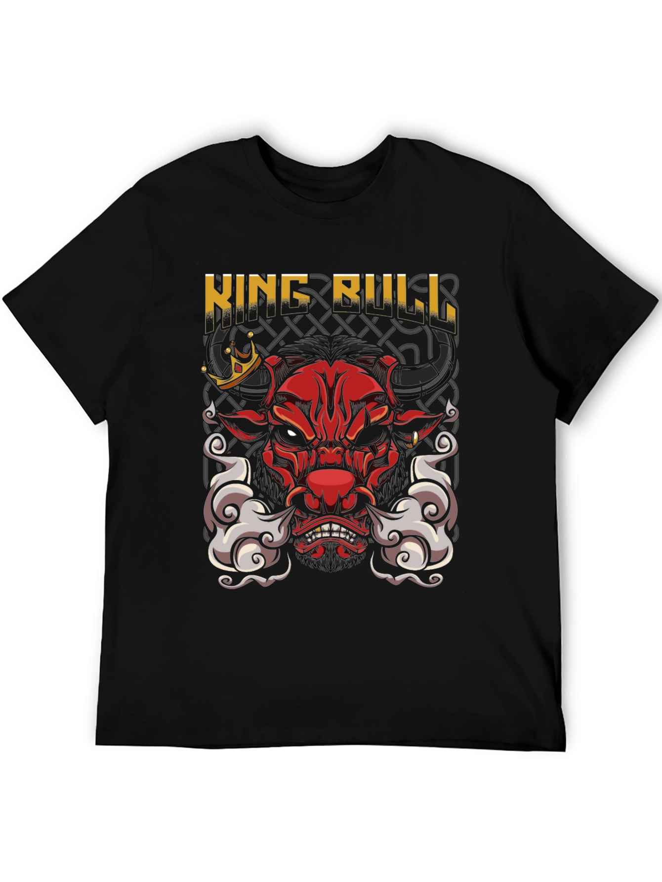 King Bull Graphic Print Black T-Shirt