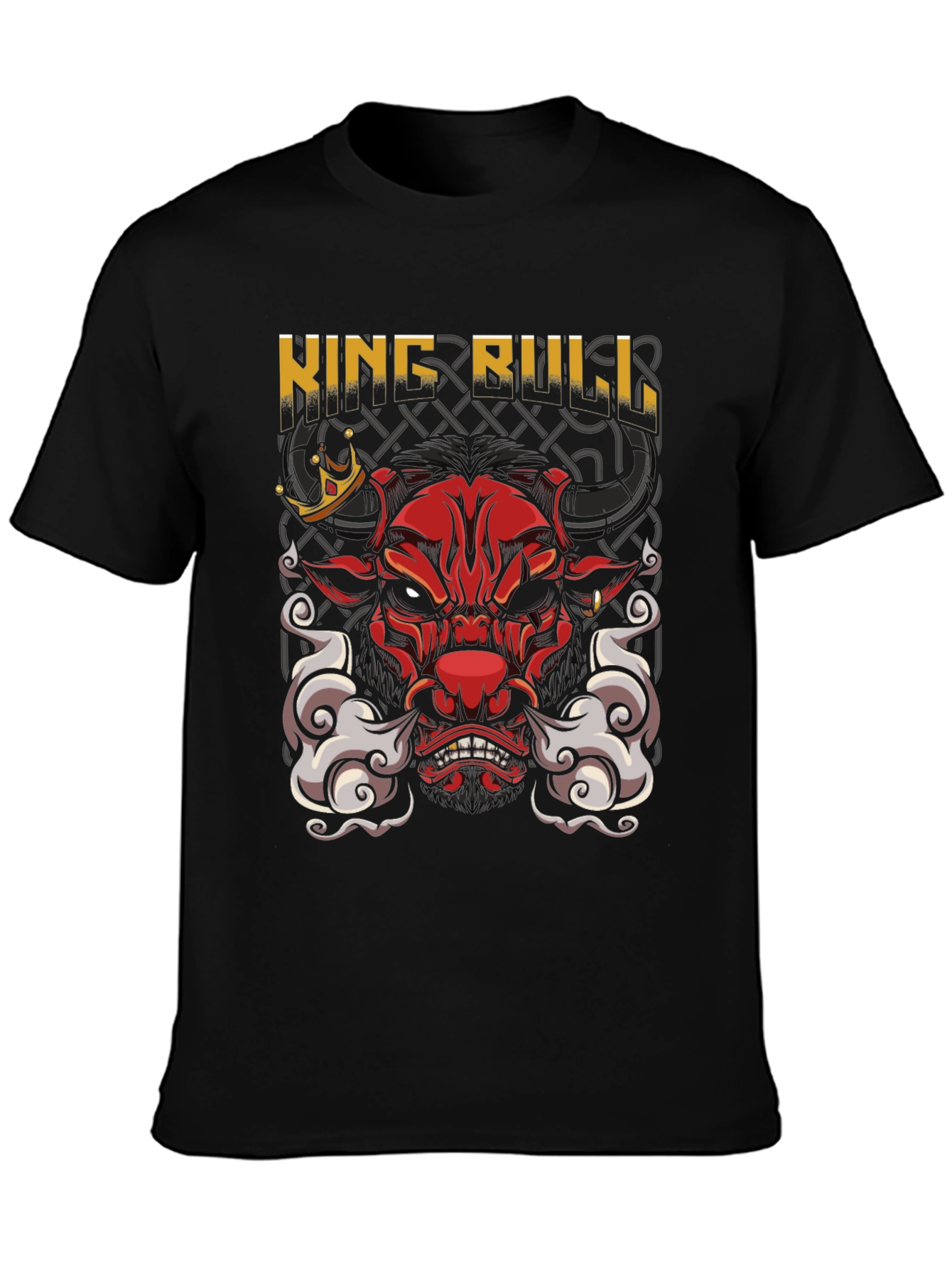King Bull Graphic Print Black T-Shirt