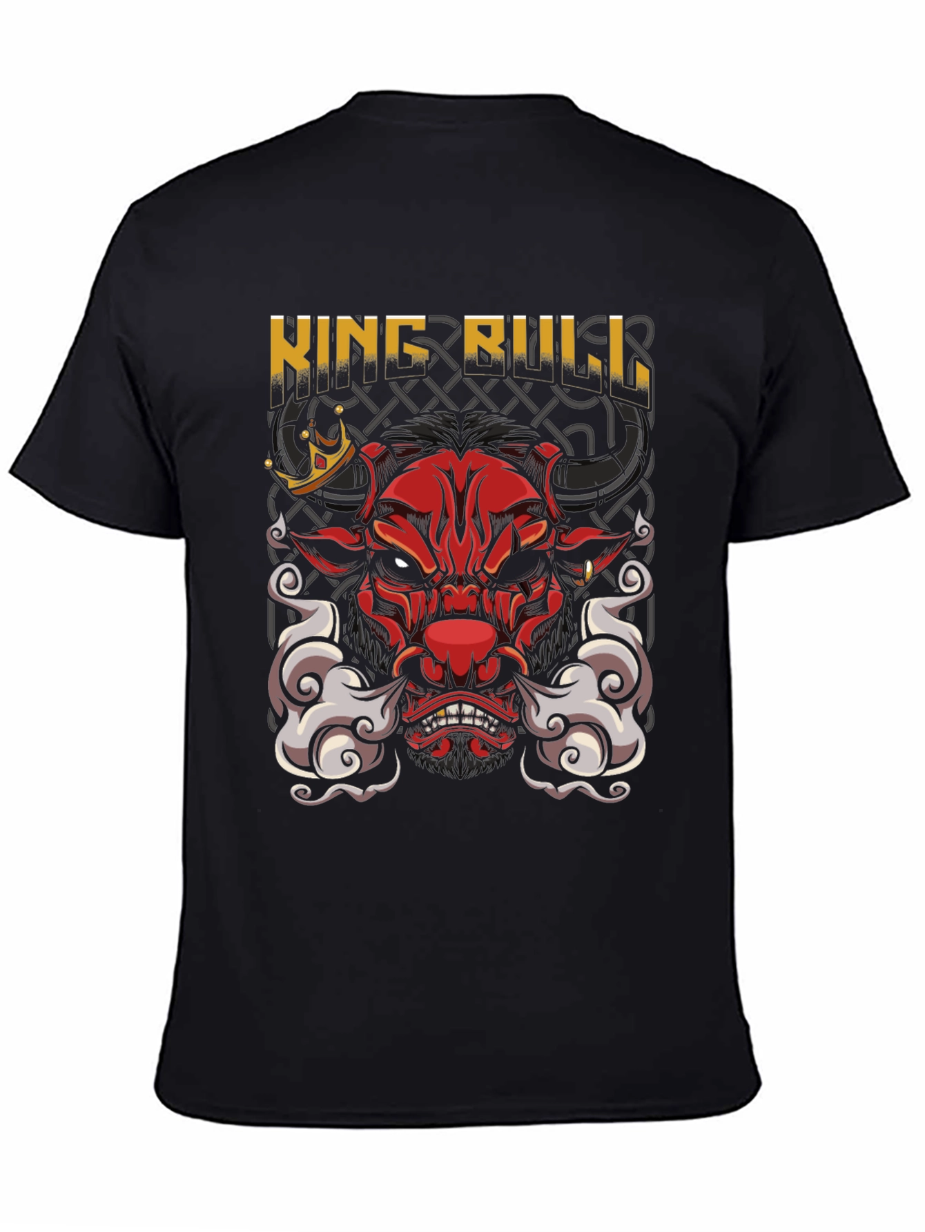 King Bull Graphic Print Black T-Shirt