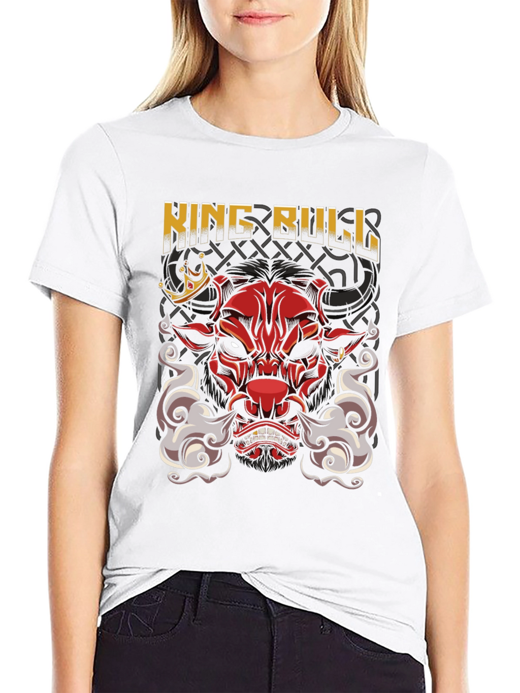 King Bull Graphic Print Black T-Shirt