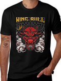 King Bull Graphic Print Black T-Shirt