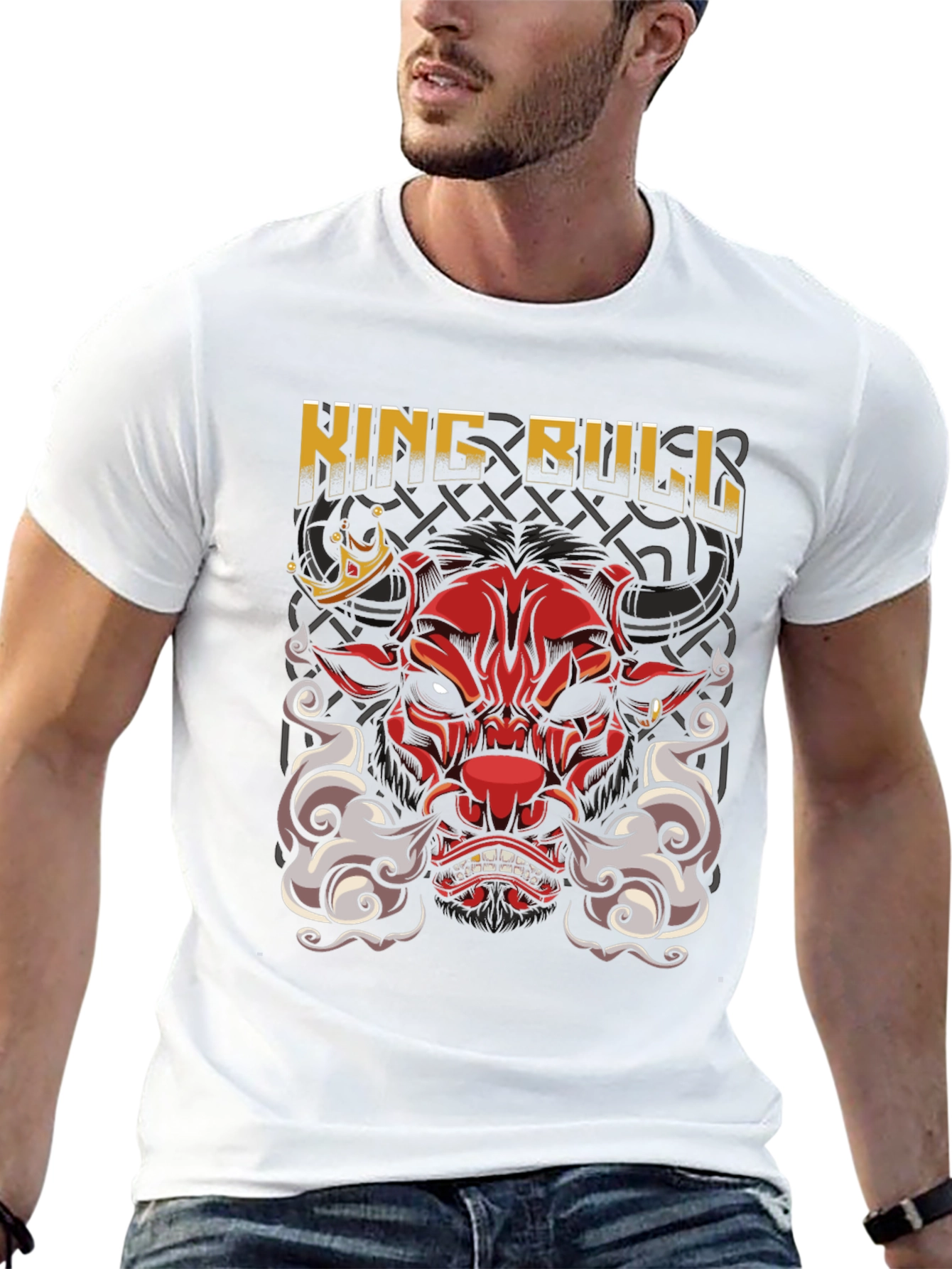 King Bull Graphic Print Black T-Shirt