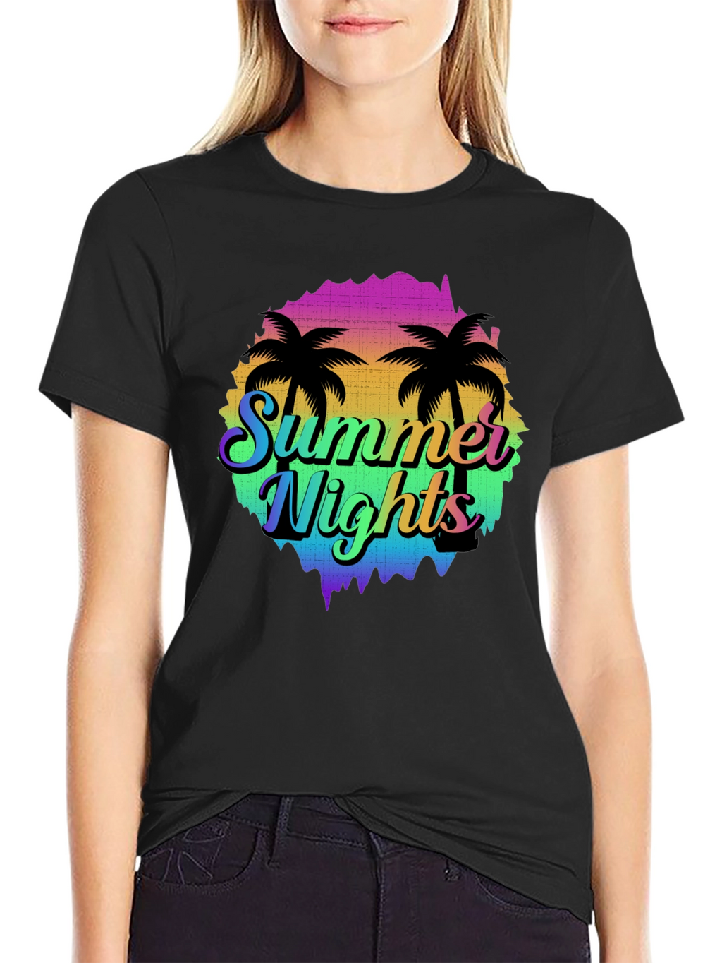 Summer Nights Palm Tree Graphic T-Shirt