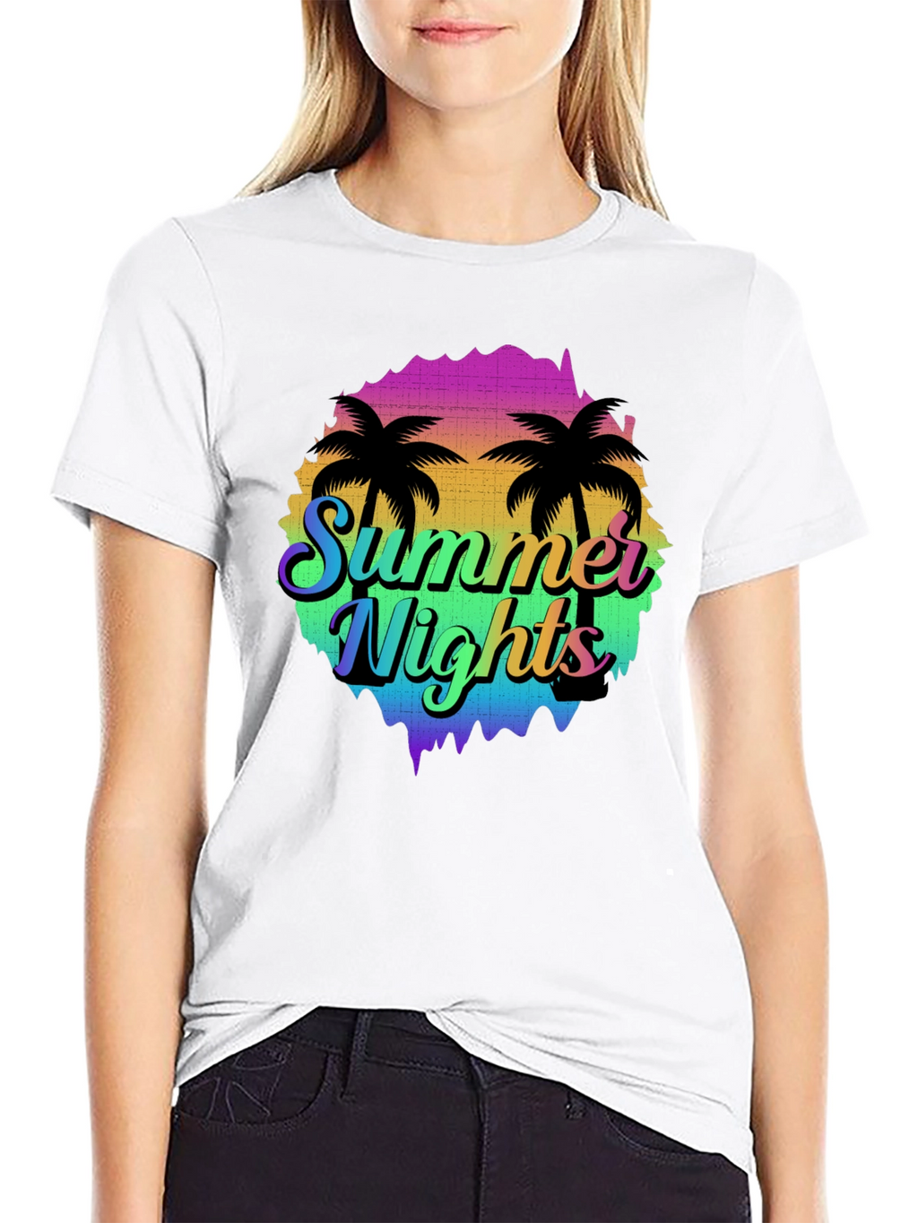 Summer Nights Palm Tree Graphic T-Shirt