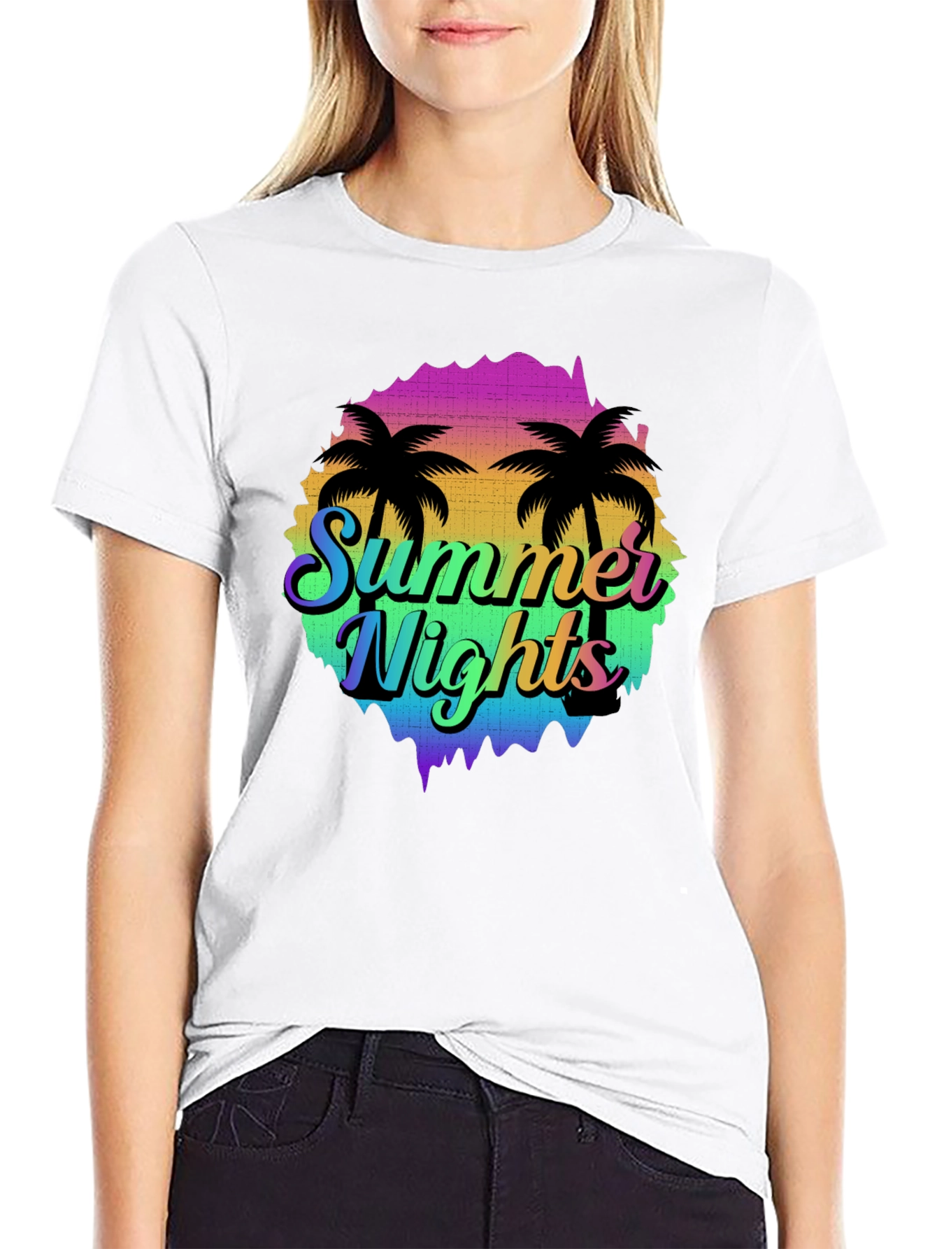 Summer Nights Palm Tree Graphic T-Shirt