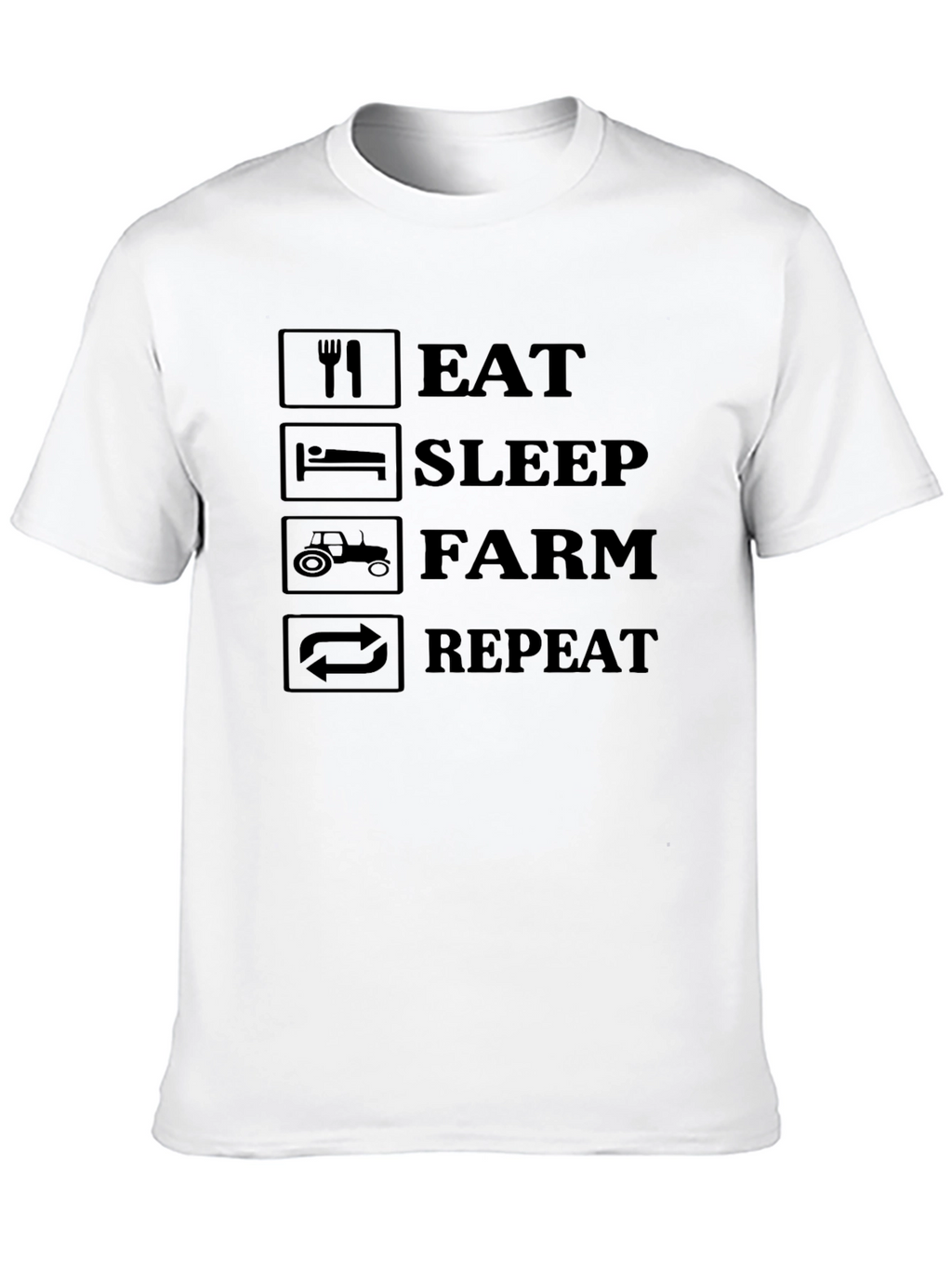 Eat Sleep Farm Repeat Graphic Tee - Farming Lifestyle