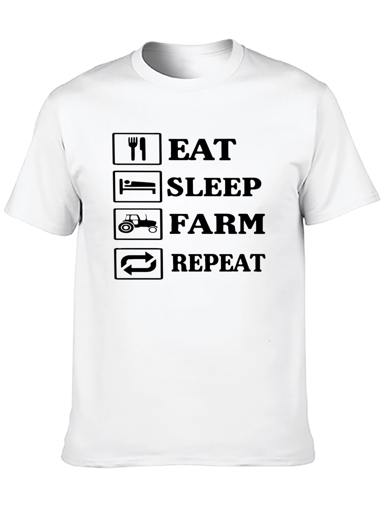Eat Sleep Farm Repeat Graphic Tee - Farming Lifestyle