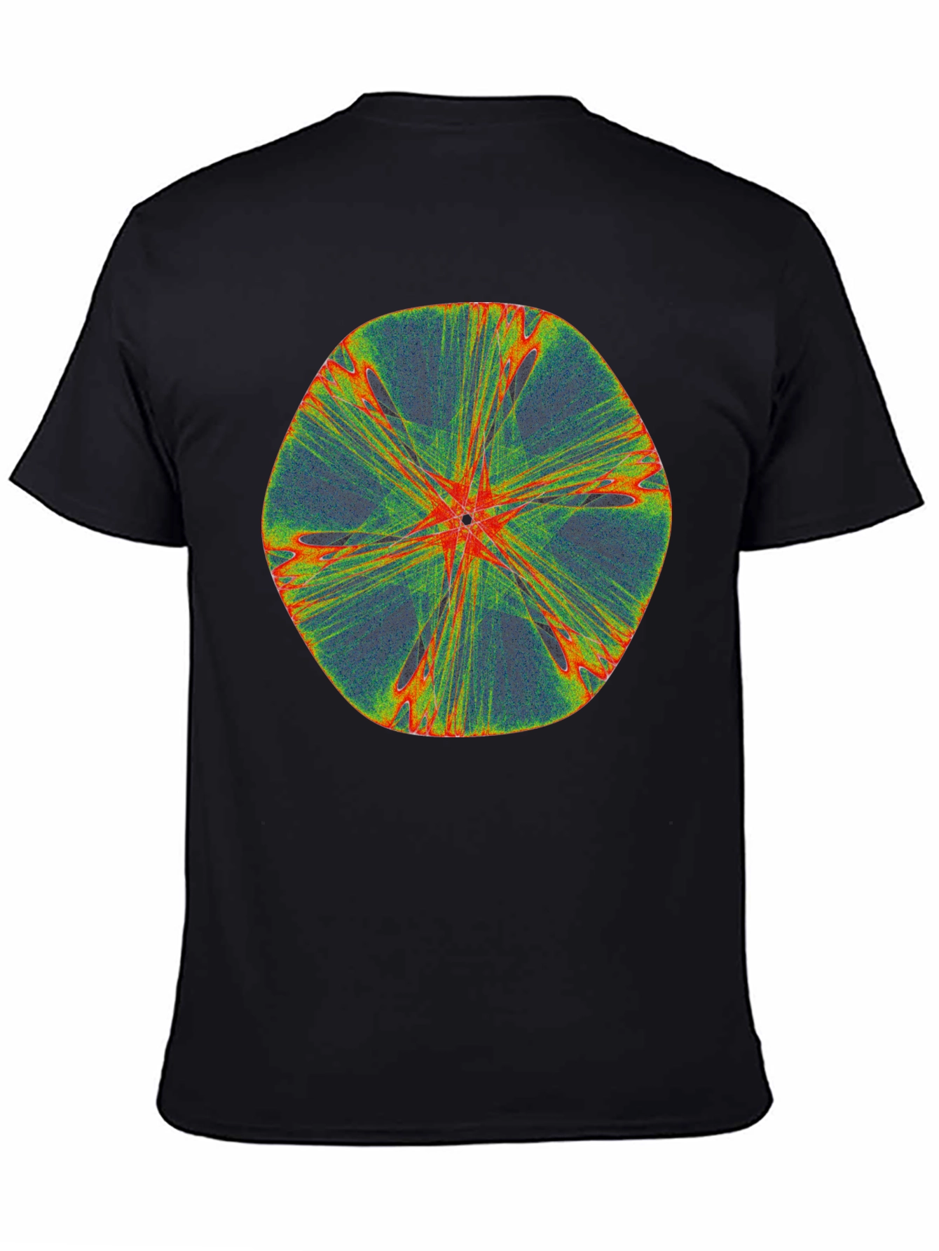 Abstract Fractal Design Black T-Shirt