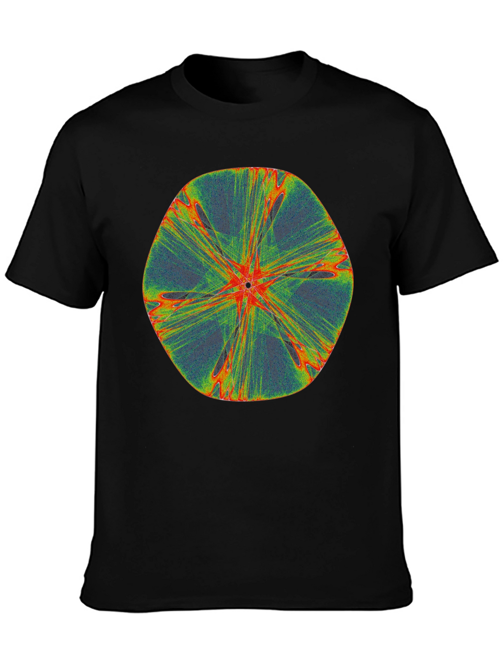 Abstract Fractal Design Black T-Shirt