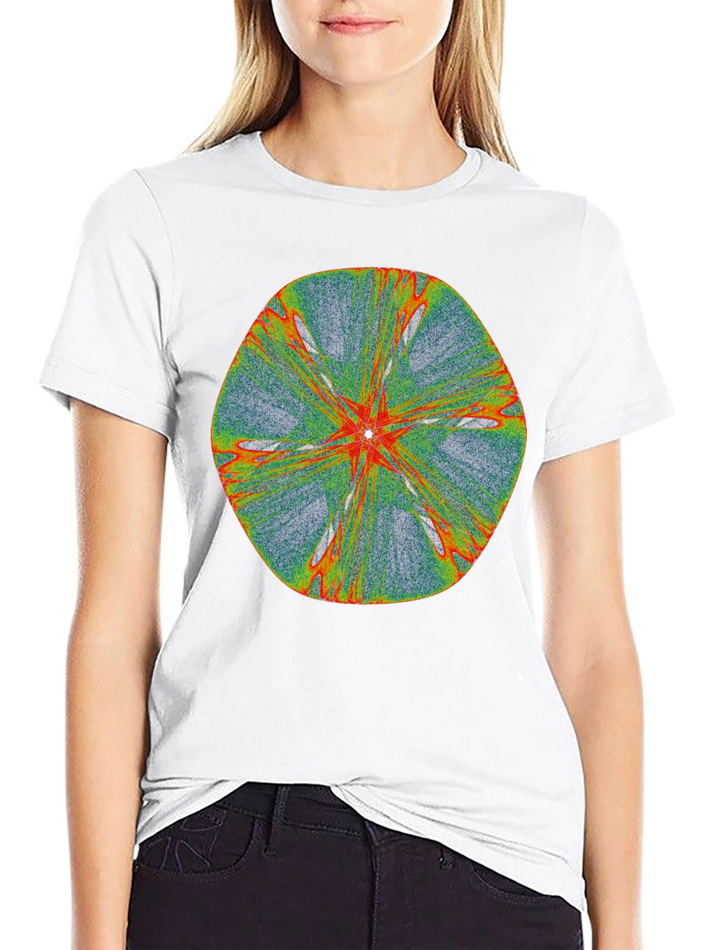Abstract Fractal Design Black T-Shirt