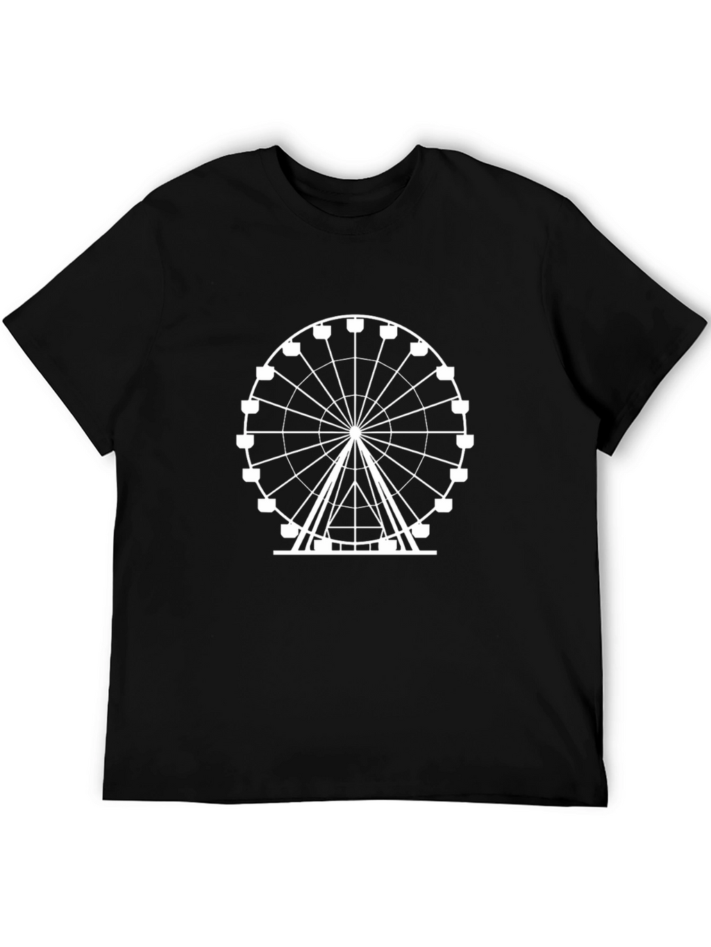 Ferris Wheel Graphic Tee - Classic Black Cotton T-Shirt