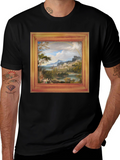 Art Inspired Graphic Tee - Unique Framed Landscape Design
