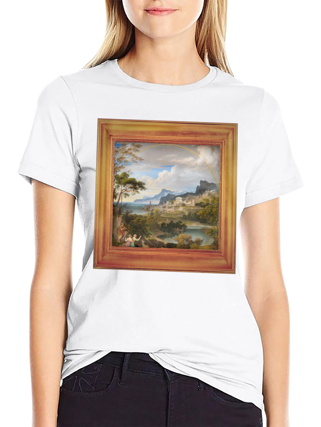 Art Inspired Graphic Tee - Unique Framed Landscape Design
