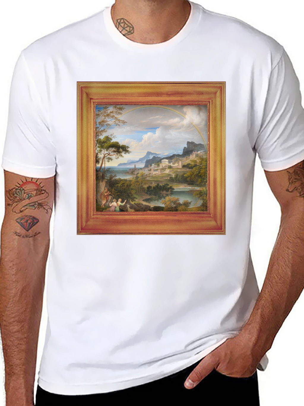 Art Inspired Graphic Tee - Unique Framed Landscape Design