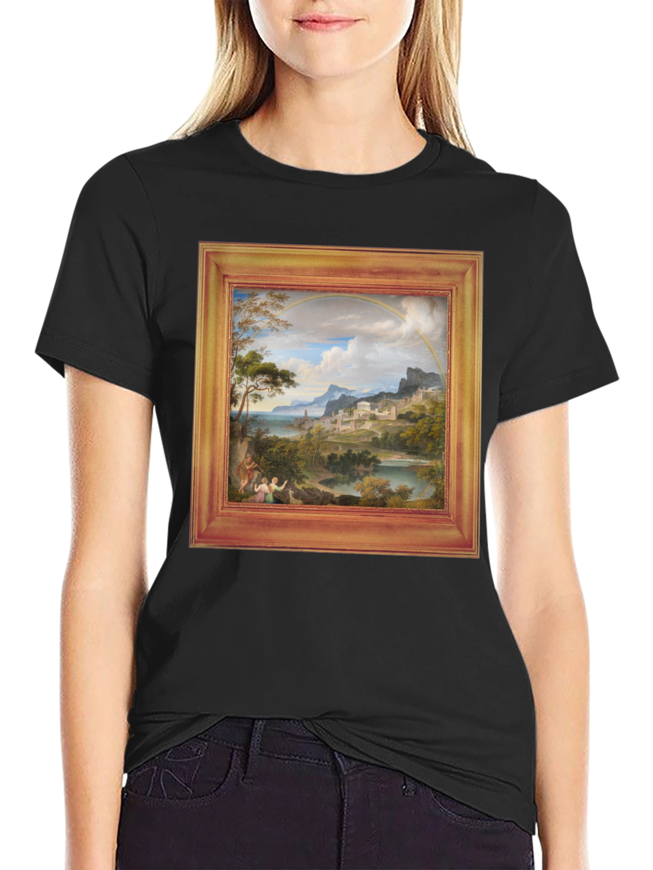 Art Inspired Graphic Tee - Unique Framed Landscape Design