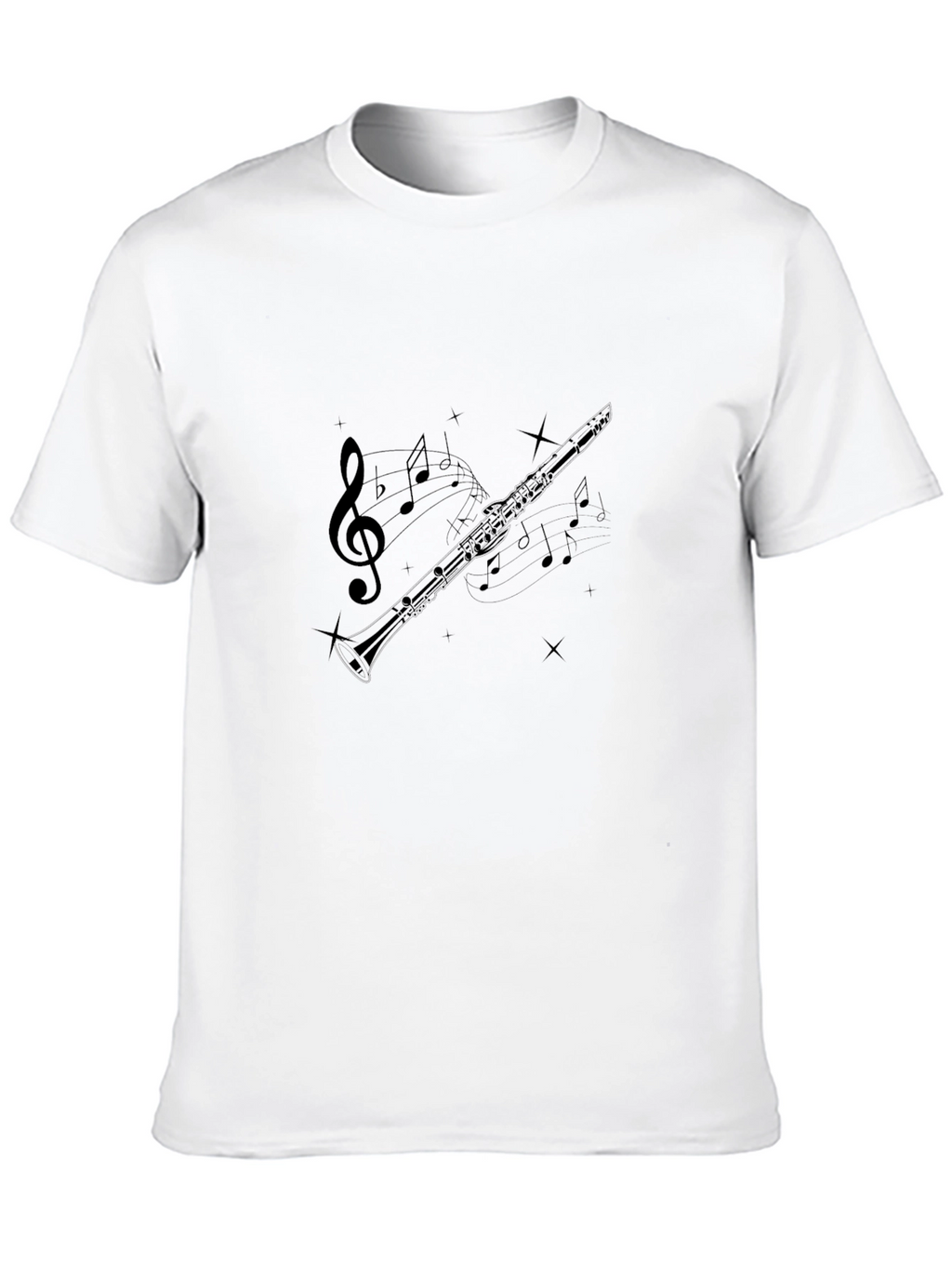 Musical Clarinet Graphic Tee - Unisex Black T-Shirt