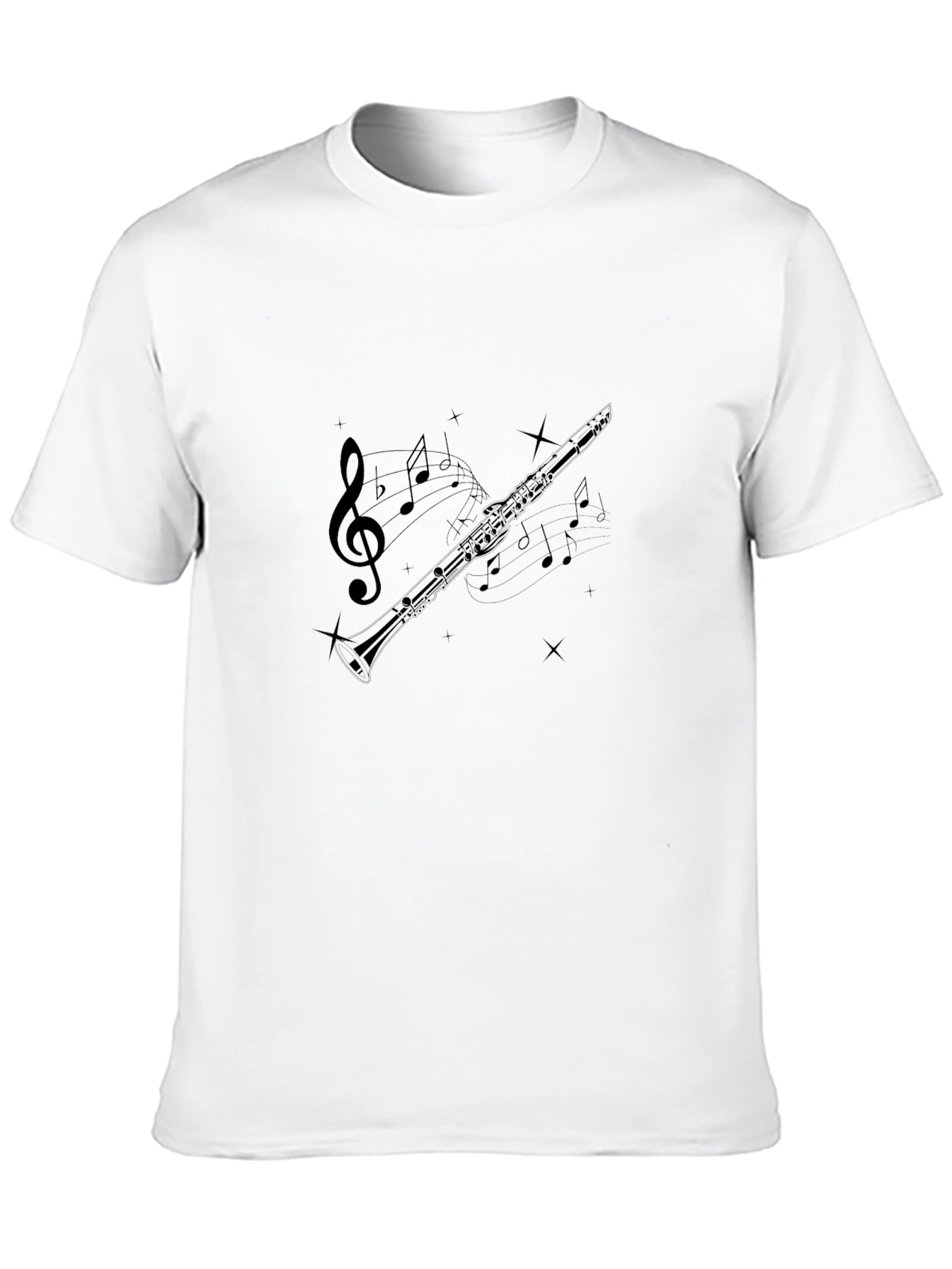 Musical Clarinet Graphic Tee - Unisex Black T-Shirt