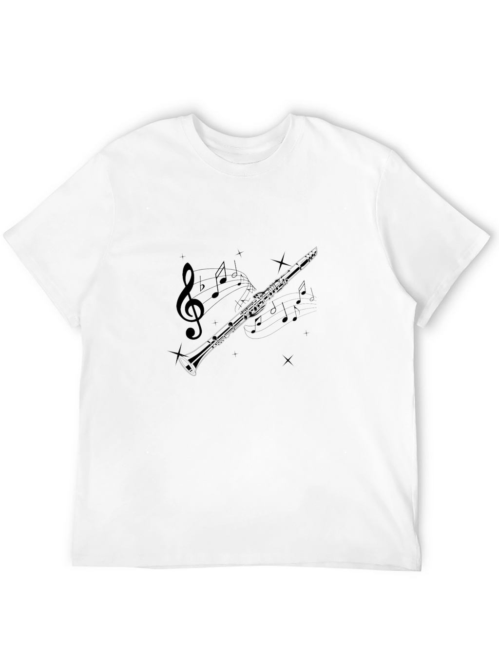 Musical Clarinet Graphic Tee - Unisex Black T-Shirt