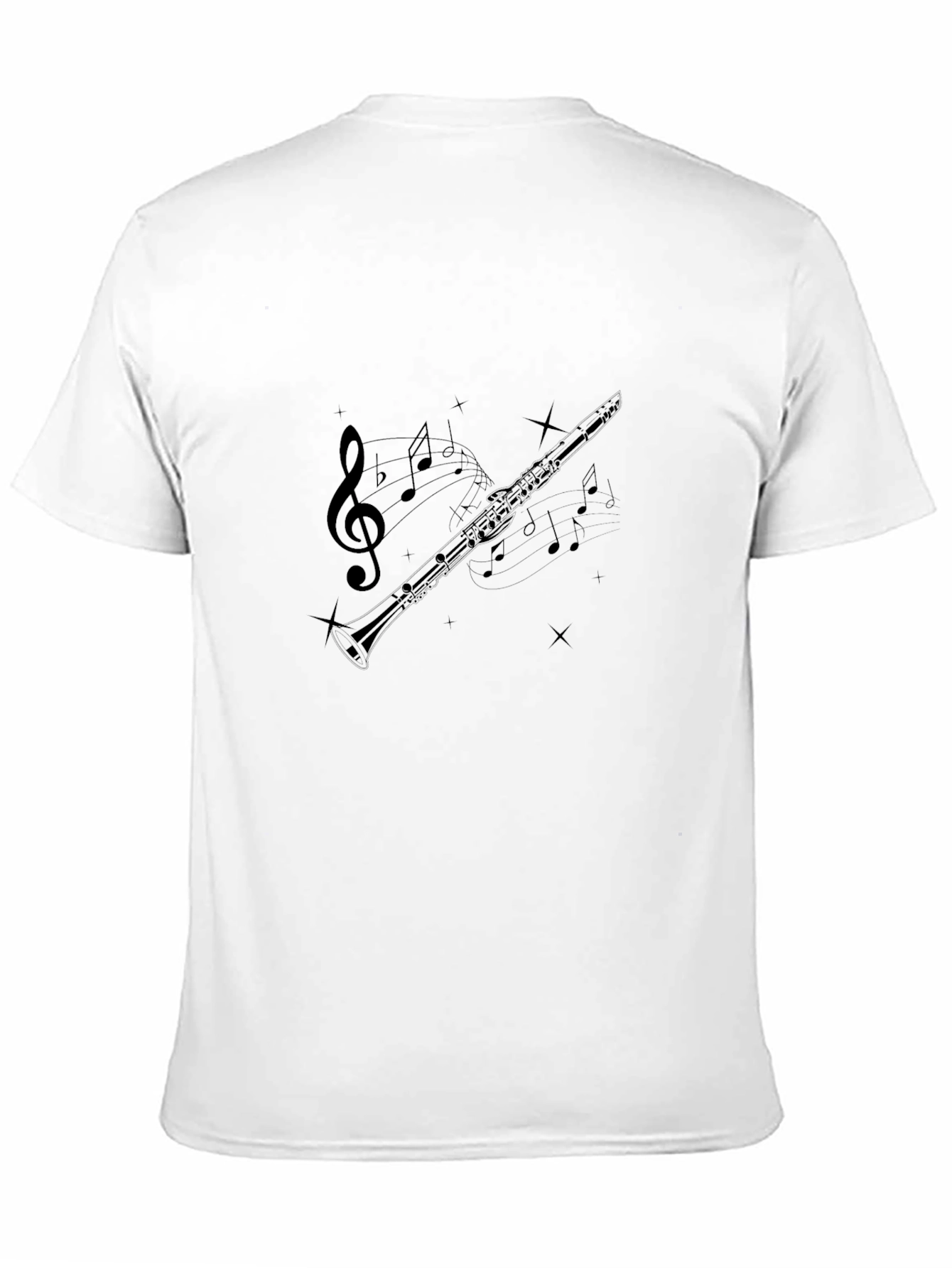 Musical Clarinet Graphic Tee - Unisex Black T-Shirt