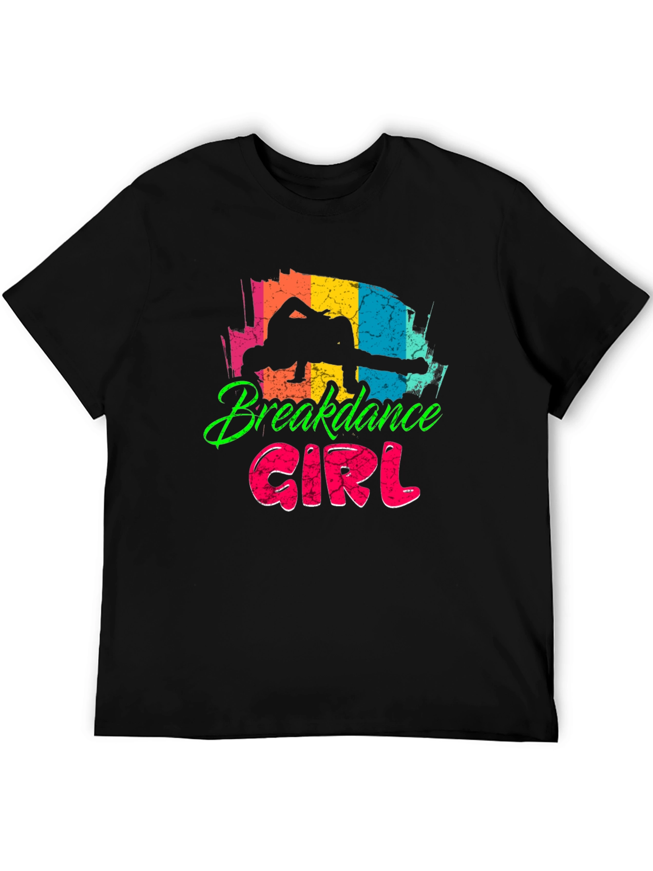 Breakdance Girl Black T-Shirt - Fun Graphic Tee