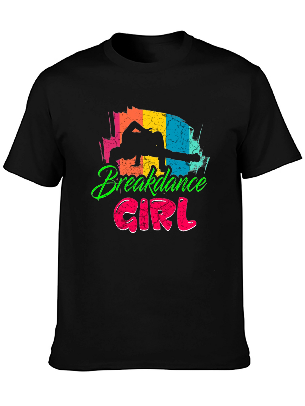 Breakdance Girl Black T-Shirt - Fun Graphic Tee