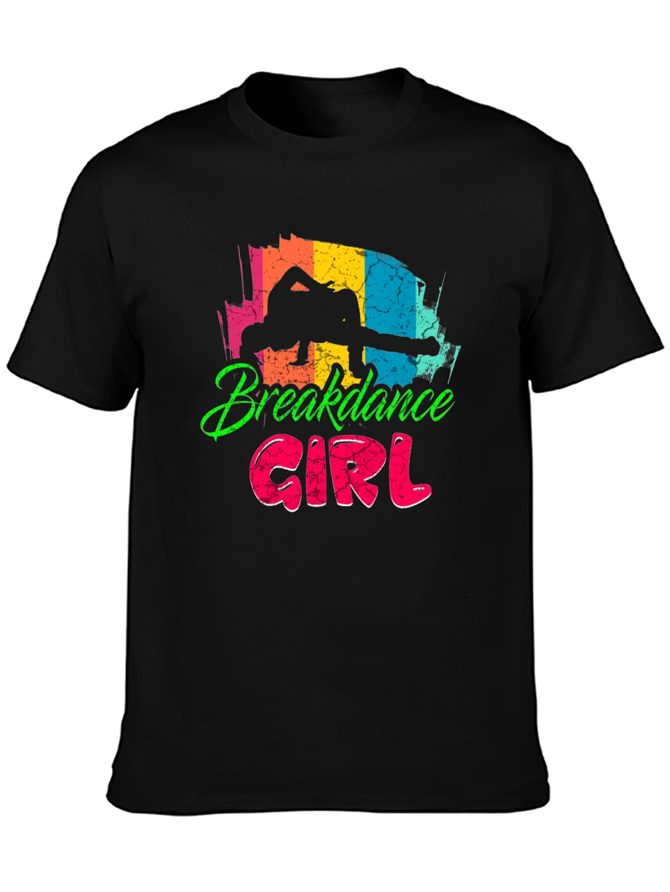 Breakdance Girl Black T-Shirt - Fun Graphic Tee