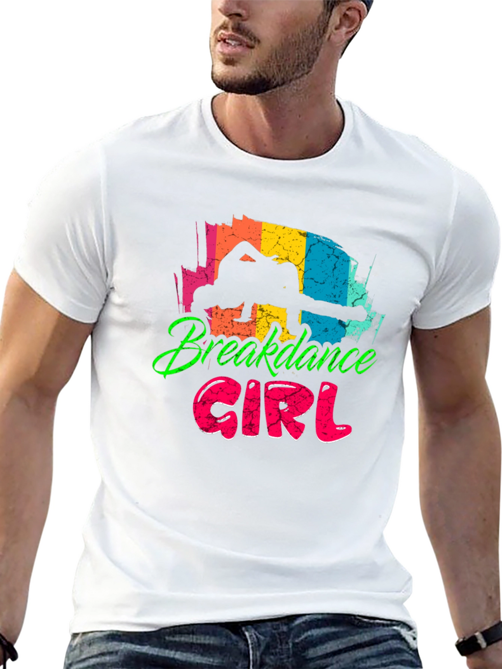 Breakdance Girl Black T-Shirt - Fun Graphic Tee