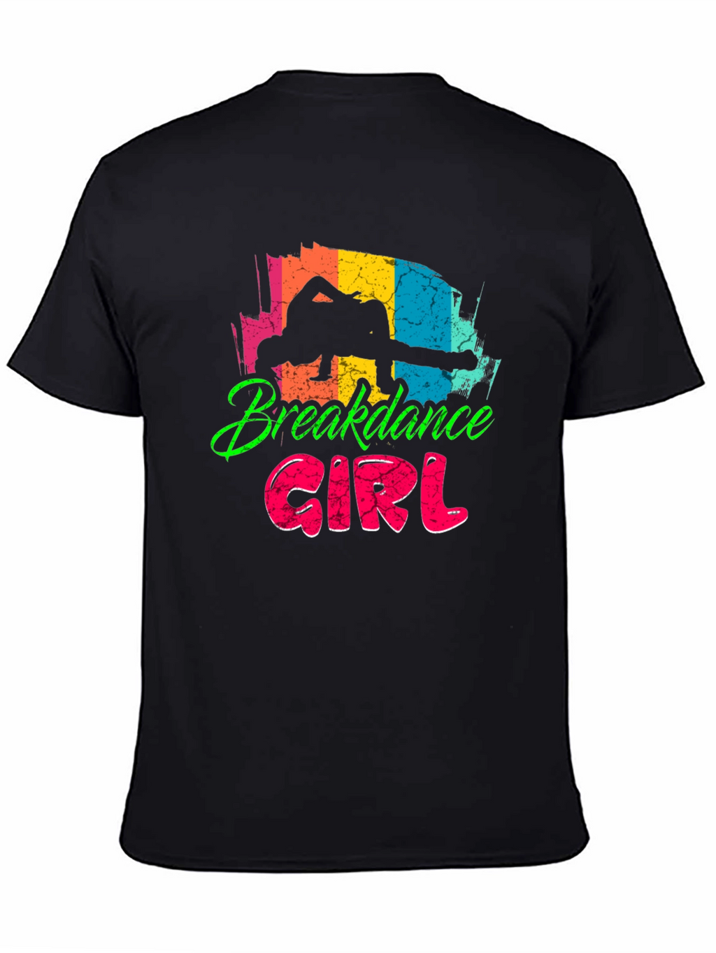 Breakdance Girl Black T-Shirt - Fun Graphic Tee