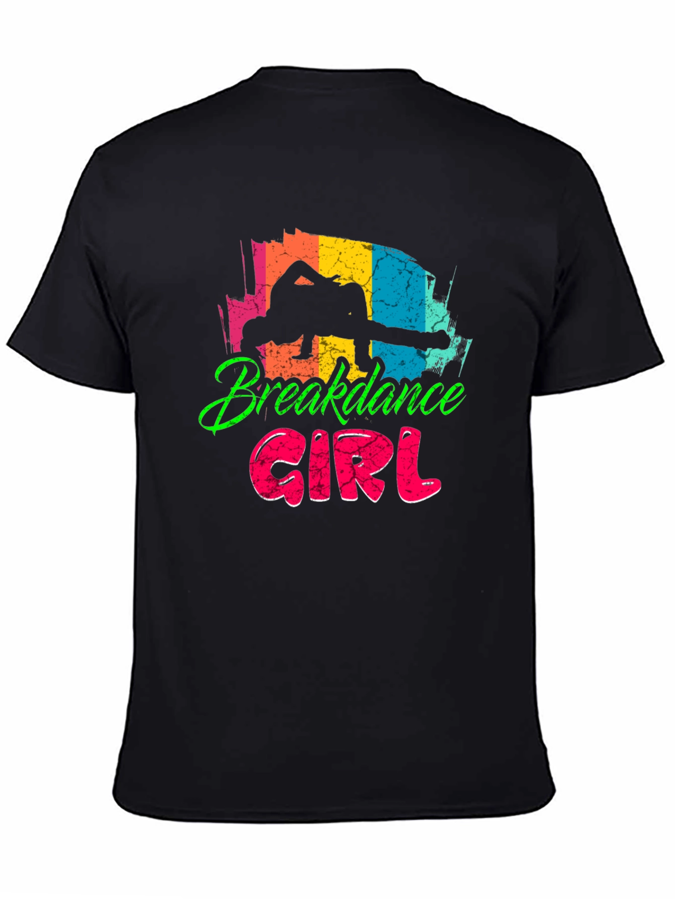 Breakdance Girl Black T-Shirt - Fun Graphic Tee