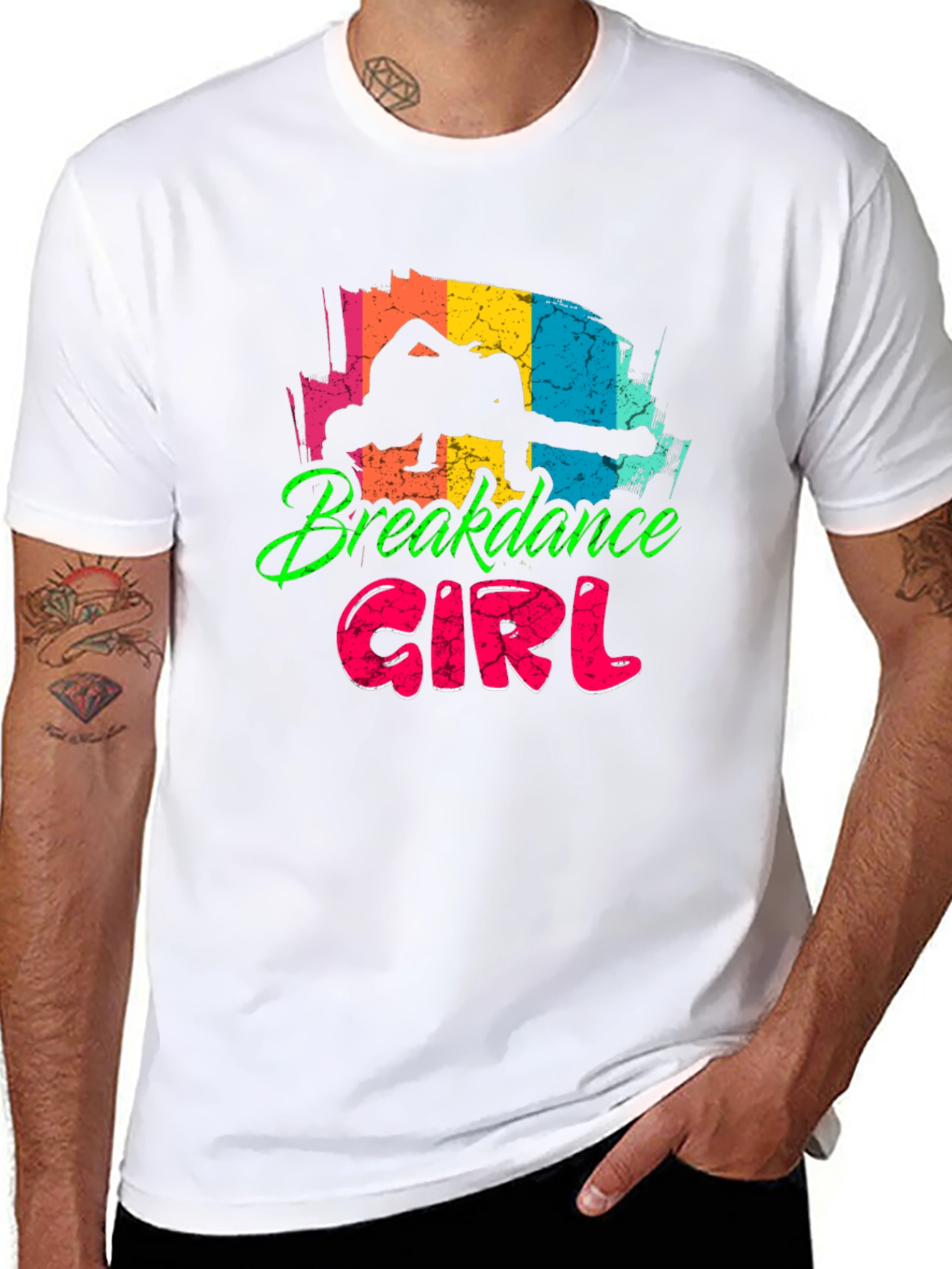 Breakdance Girl Black T-Shirt - Fun Graphic Tee