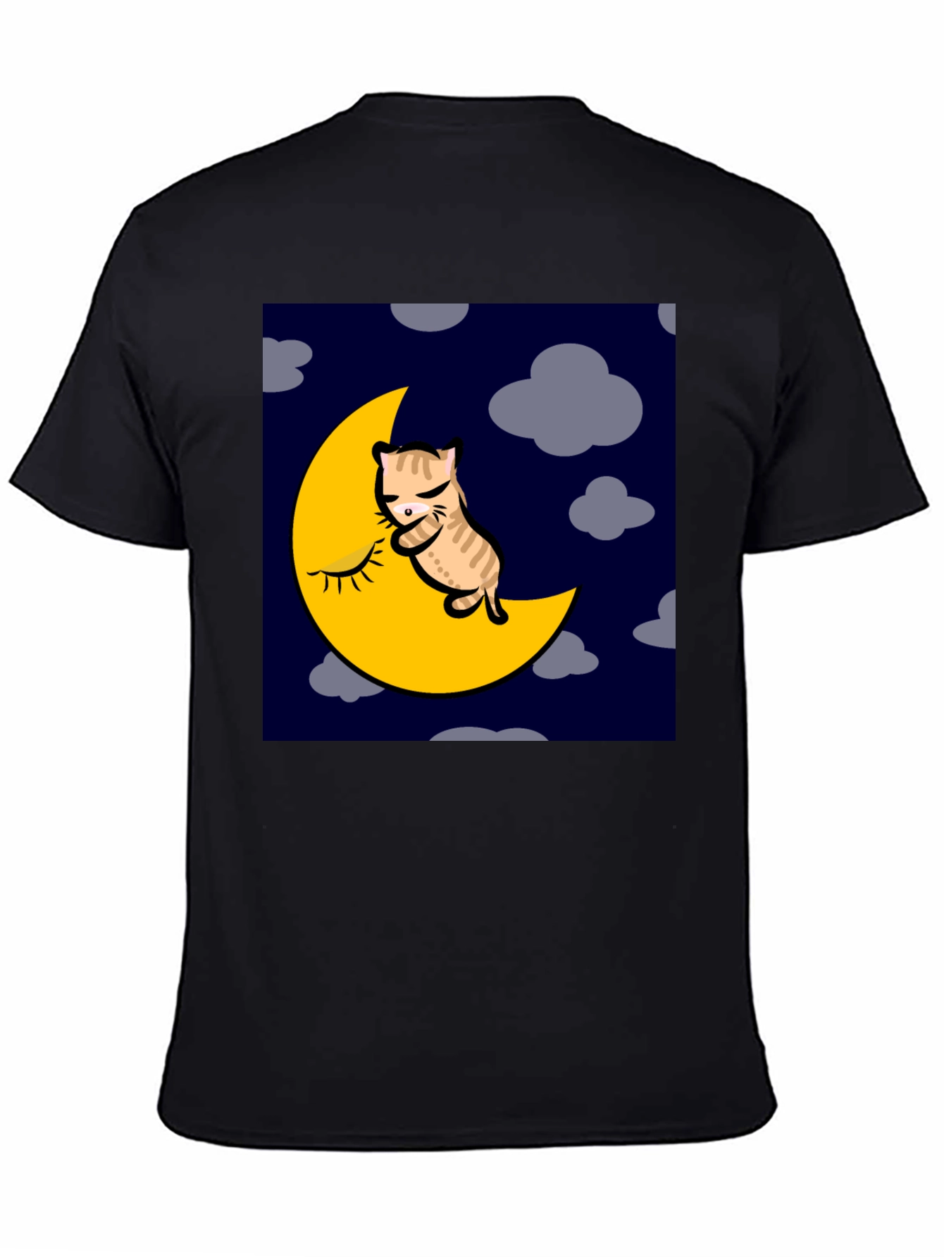 Cat Napping on Moon Graphic T-Shirt