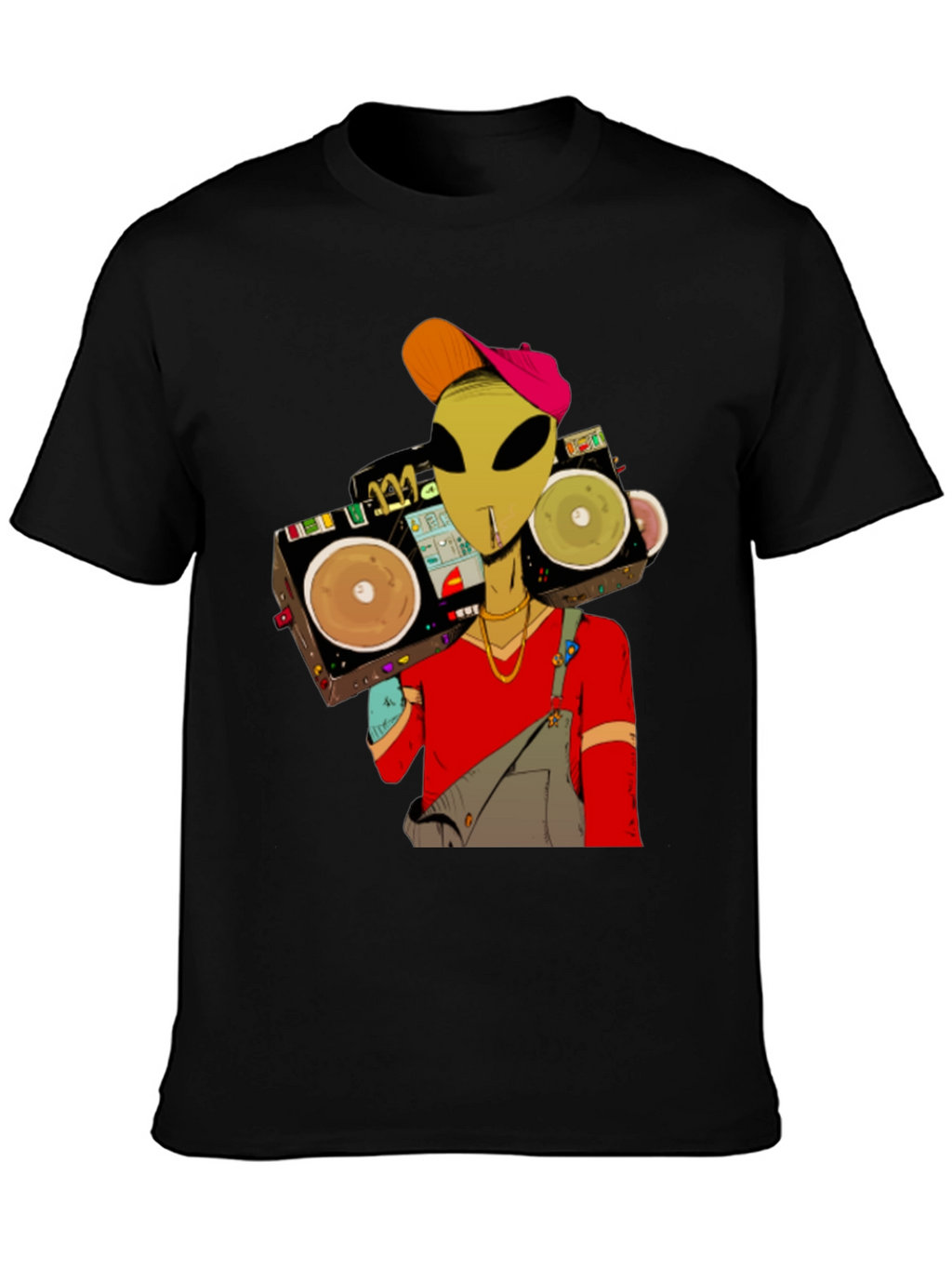 Alien DJ Graphic T-Shirt - Black Cotton Tee