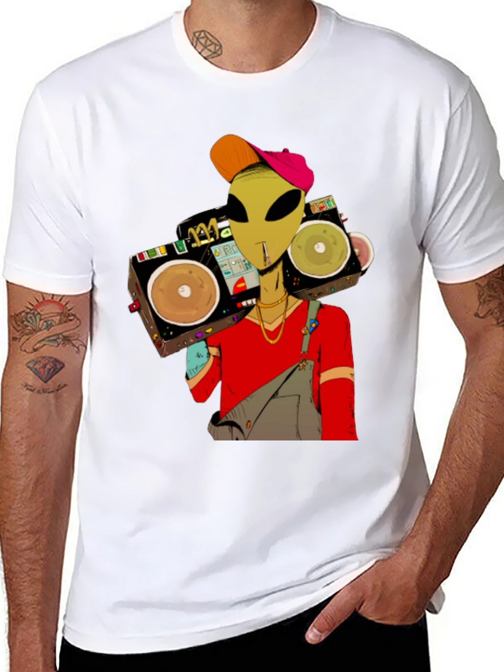 Alien DJ Graphic T-Shirt - Black Cotton Tee