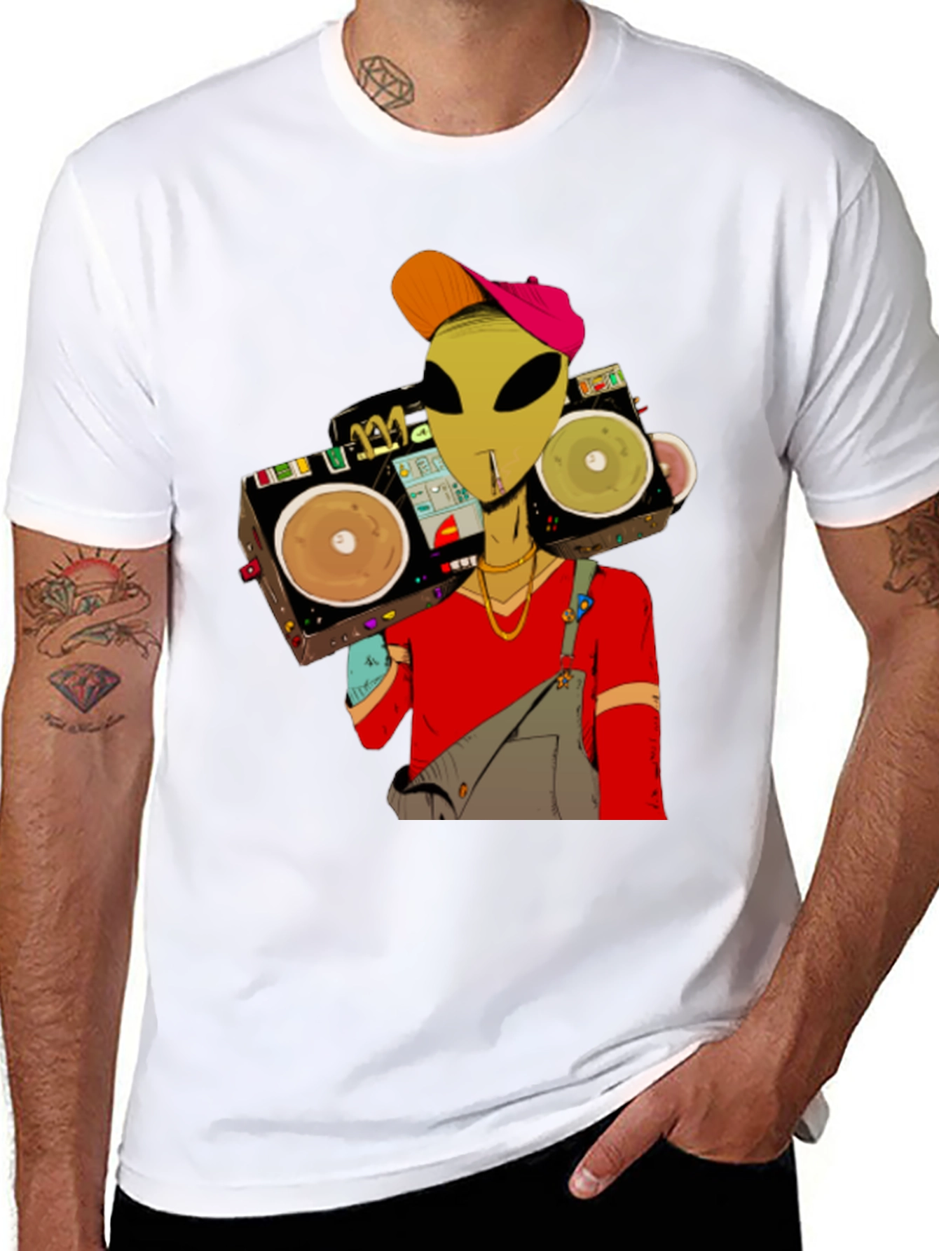 Alien DJ Graphic T-Shirt - Black Cotton Tee