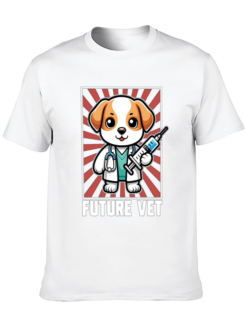 Future Vet T-Shirt: Cartoon Dog with Syringe