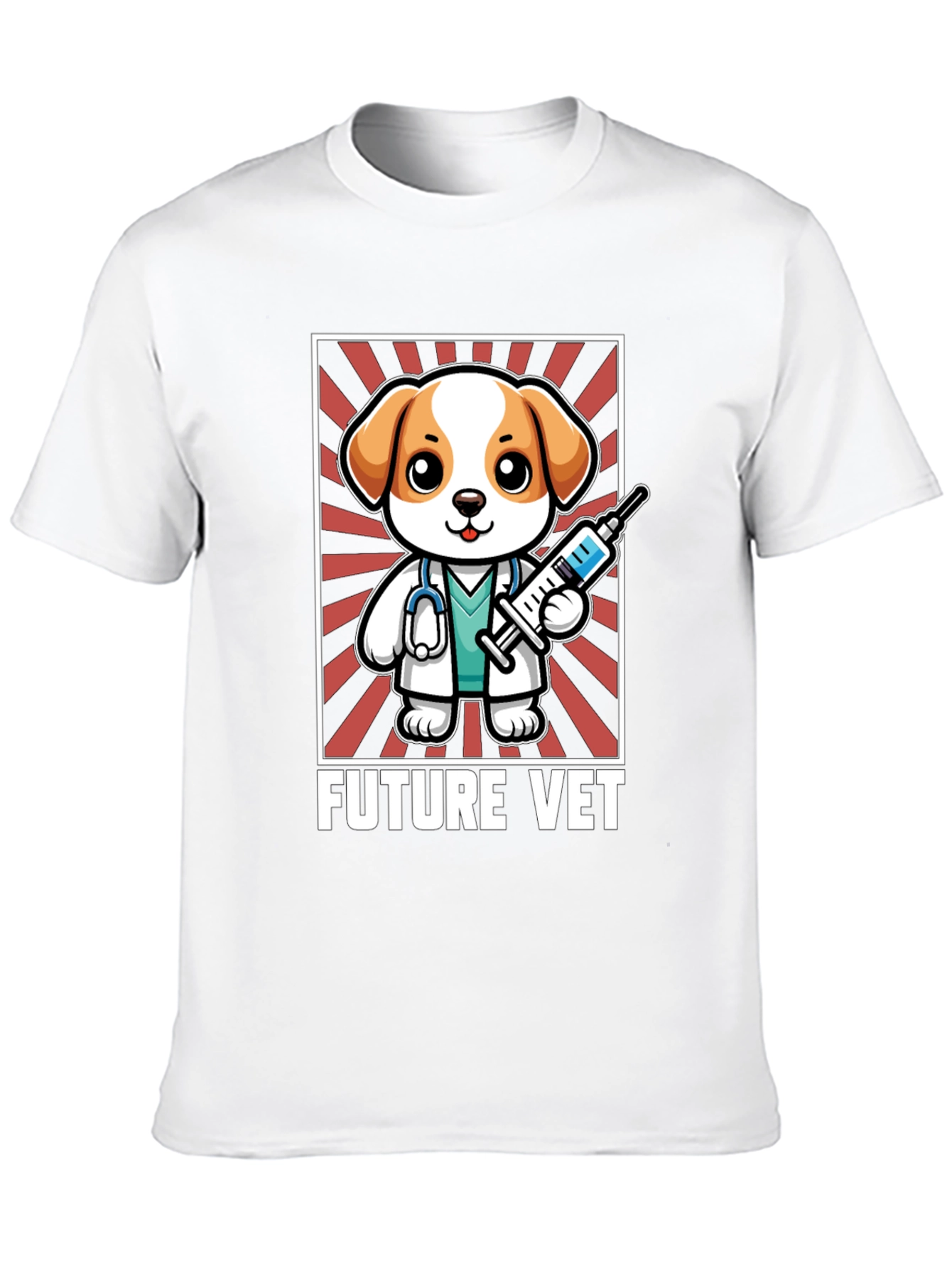 Future Vet T-Shirt: Cartoon Dog with Syringe